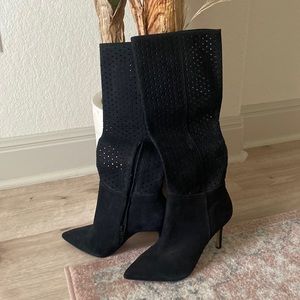 Black high heel boots